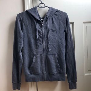 grey PINK zip up hoodie